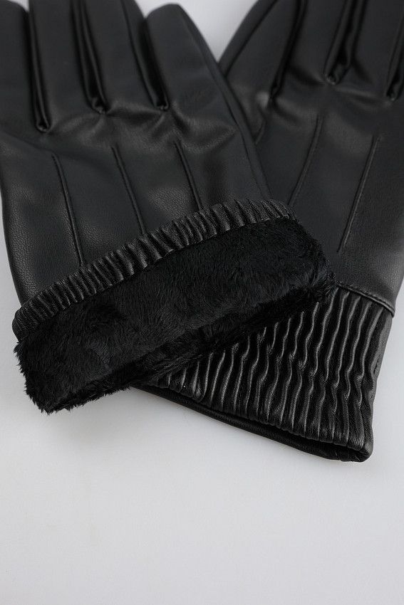 Перчатки кожаные Trussardi Черный
