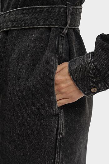 Платье хлопковое черное Pepe Jeans