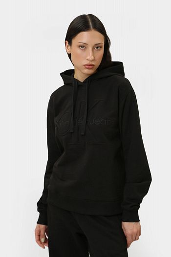 Худи хлопковое черное  Calvin Klein Jeans