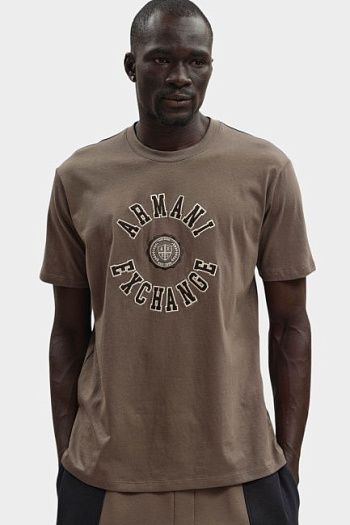 Футболка хлопковая коричневая Armani Exchange