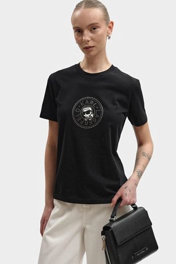 Футболка хлопковая черная Karl Lagerfeld