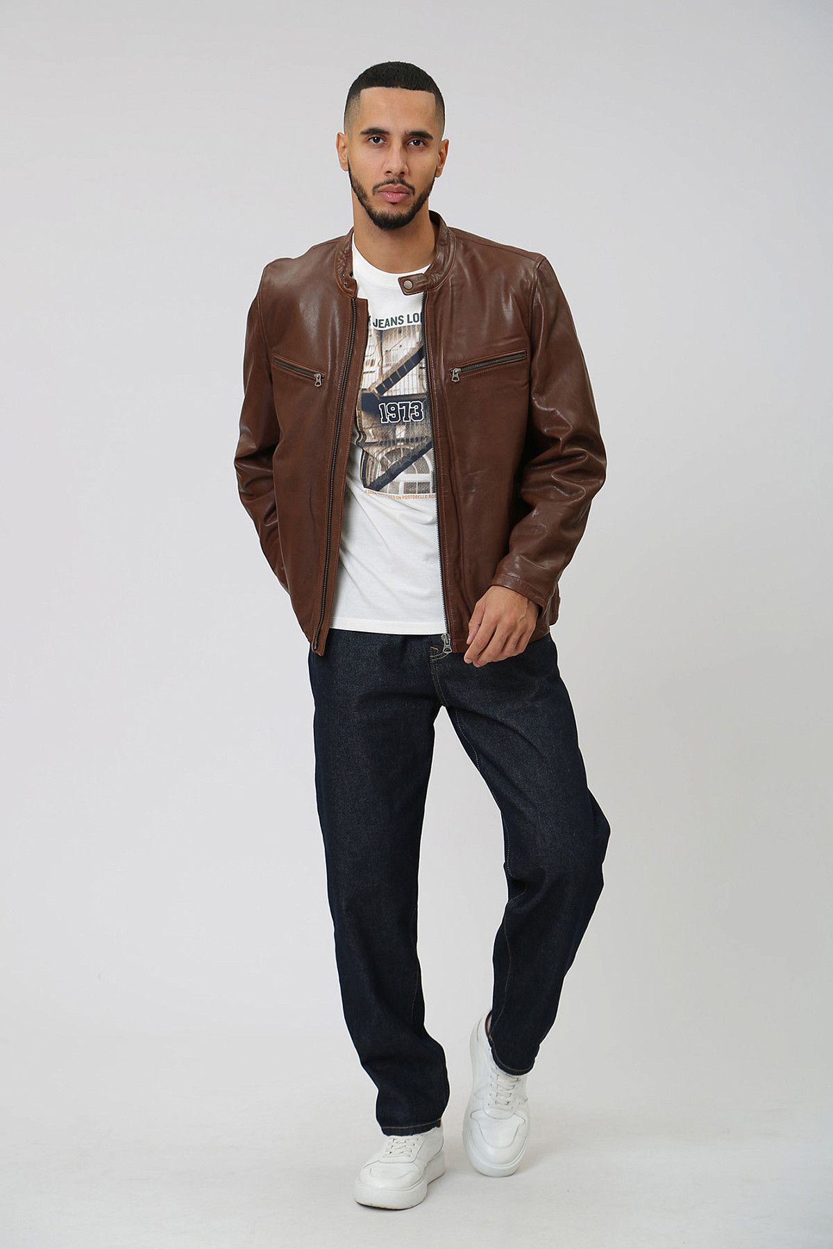 Куртка кожаная Pepe Jeans Коричневый