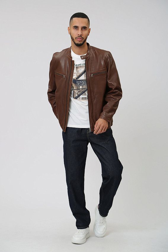 Куртка кожаная Pepe Jeans Коричневый