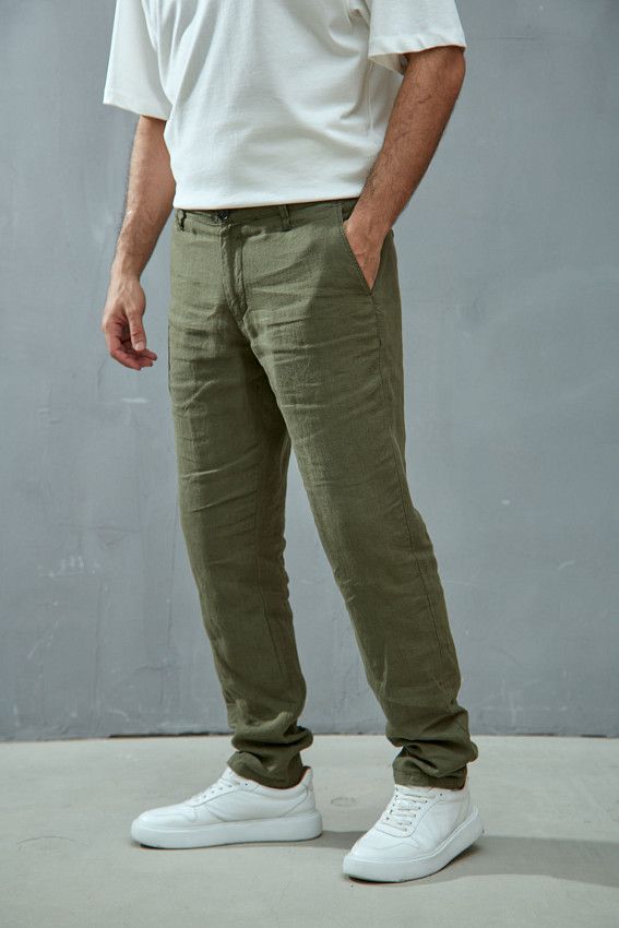 Брюки льняные Van Mich Зеленый