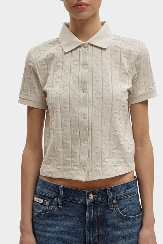 Поло Calvin Klein Jeans Молочный