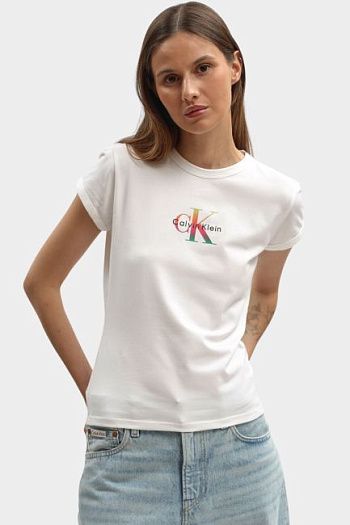 Футболка хлопковая белая Calvin Klein Jeans