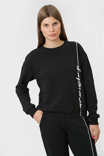 Свитшот хлопковый черный Armani Exchange