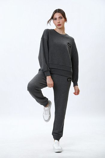 Свитшот хлопковый серый Armani Exchange