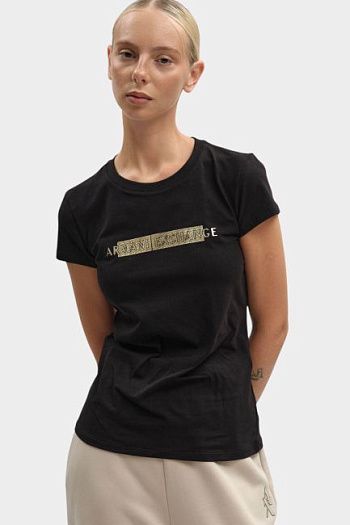 Футболка хлопковая черная Armani Exchange