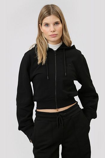 Толстовка с капюшоном хлопковая черная Trussardi