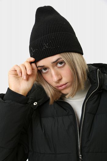 Шапка из вискозы черная  Armani Exchange