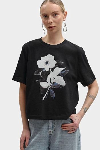 Футболка хлопковая черная Trussardi