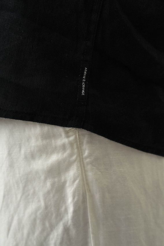 Рубашка льняная Armani Exchange Черный