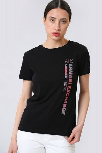Футболка хлопковая черная Armani Exchange