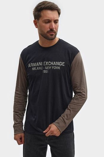 Лонгслив хлопковый черный Armani Exchange
