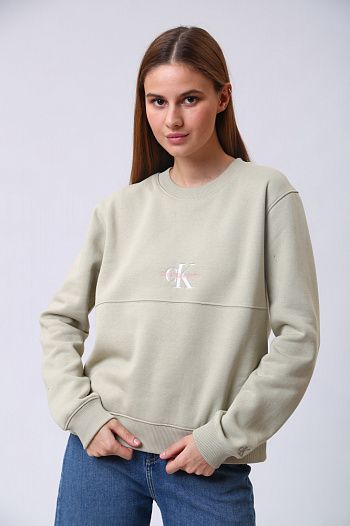 Свитшот хлопковый бежевый Calvin Klein Jeans