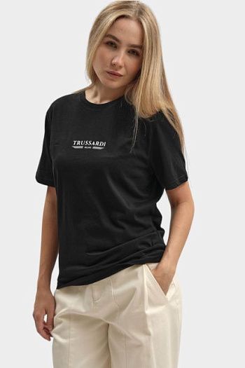 Майка хлопковая черная Trussardi