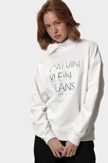 Свитшот хлопковый белый Calvin Klein Jeans