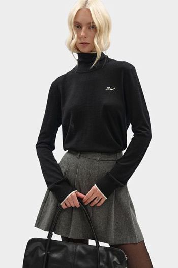 Водолазка шерстяная черная Karl Lagerfeld