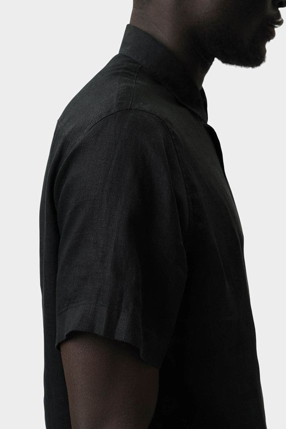 Рубашка льняная Armani Exchange Черный