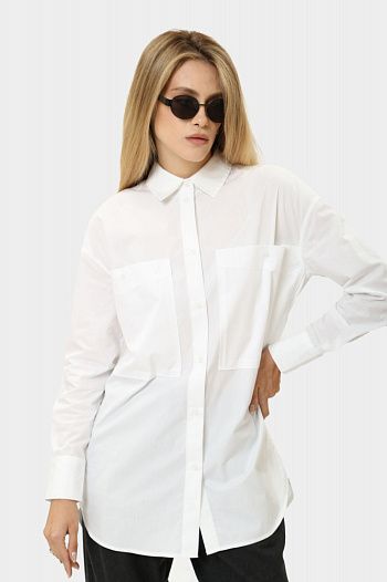 Рубашка с длинным рукавом хлопковая белая Armani Exchange