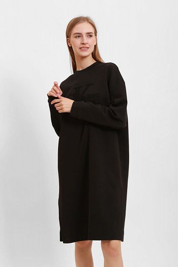 Платье хлопковое черное Calvin Klein Jeans