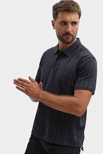Поло хлопковое синее Emporio Armani