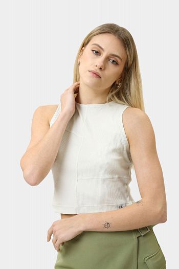 Топ хлопковый молочный Calvin Klein Jeans