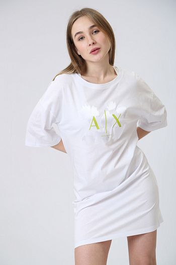 Платье хлопковое белое Armani Exchange