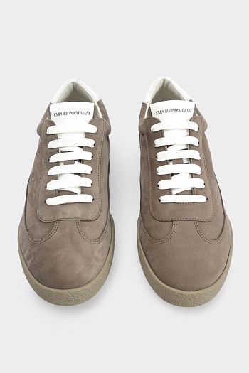 Кеды бежевые кожаные Emporio Armani