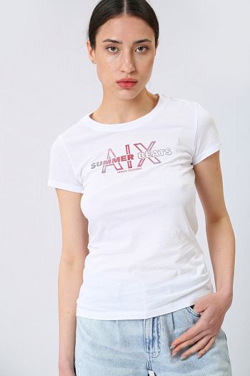 Футболка хлопковая белая Armani Exchange