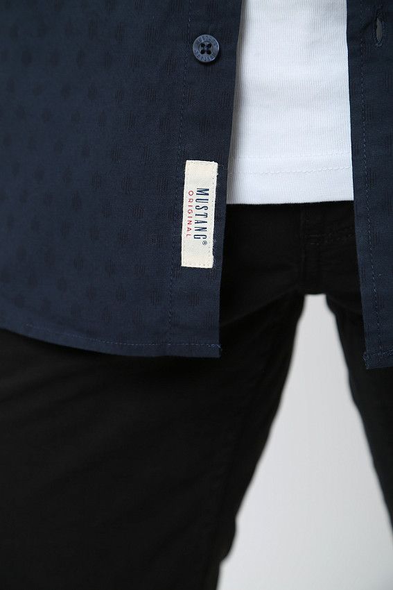 Рубашка с длинным рукавом Mustang Синий