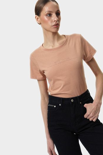 Футболка хлопковая розовая Calvin Klein Jeans