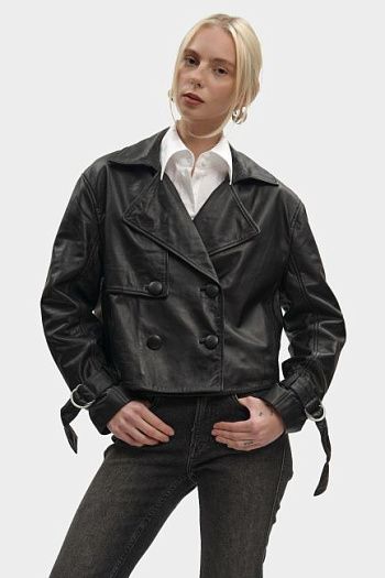 Куртка кожаная черная Armani Exchange