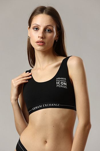 Топ хлопковый черный Armani Exchange