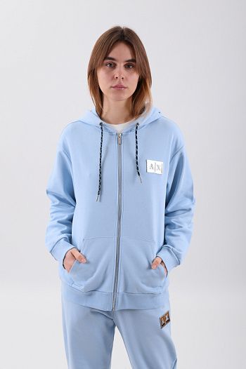 Толстовка хлопковая голубая Armani Exchange