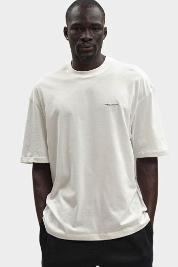 Футболка хлопковая молочная Armani Exchange