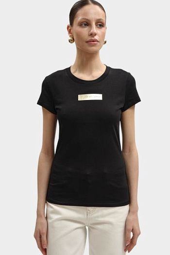 Футболка хлопковая черная Armani Exchange
