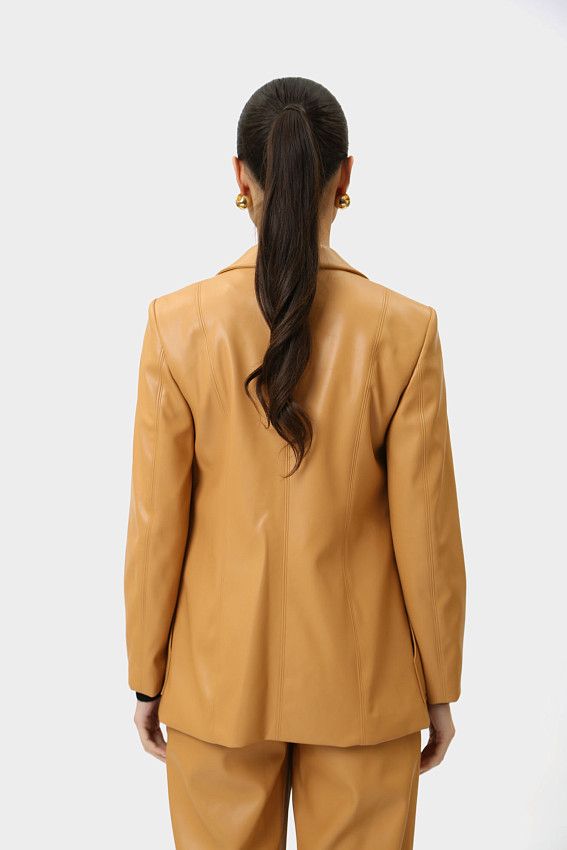 Пиджак кожаный Armani Exchange Коричневый