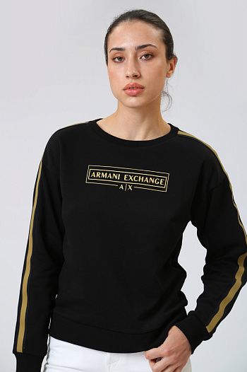 Свитшот хлопковый черный Armani Exchange