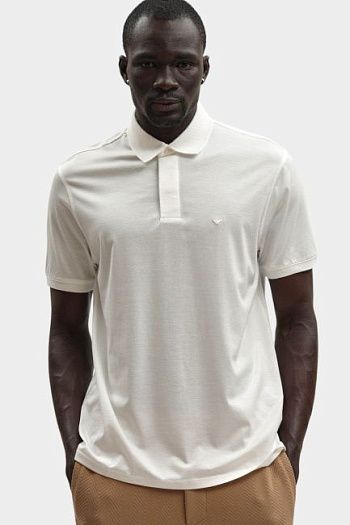 Футболка поло молочная Emporio Armani