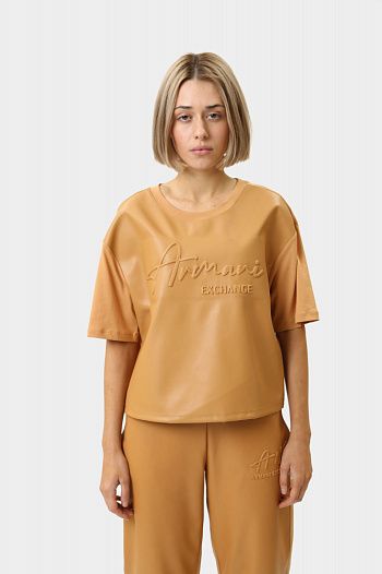 Футболка хлопковая коричневая Armani Exchange