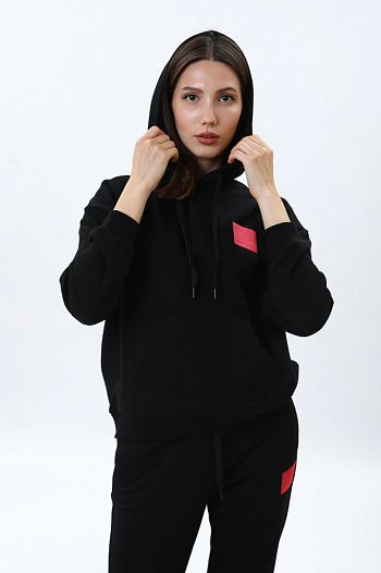 Худи хлопковое черное  Armani Exchange