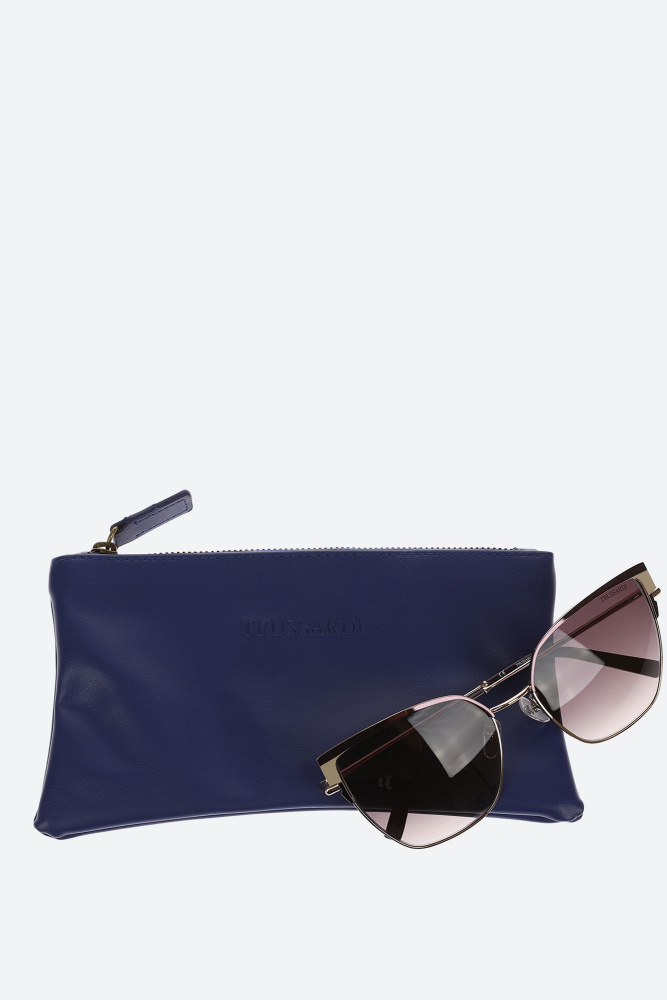 Trussardi-532 Очки с футляром Trussardi Золотой