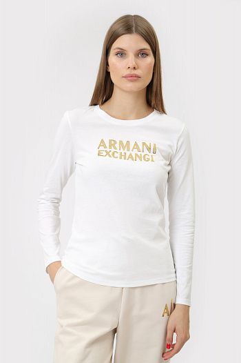 Лонгслив хлопковый белый Armani Exchange