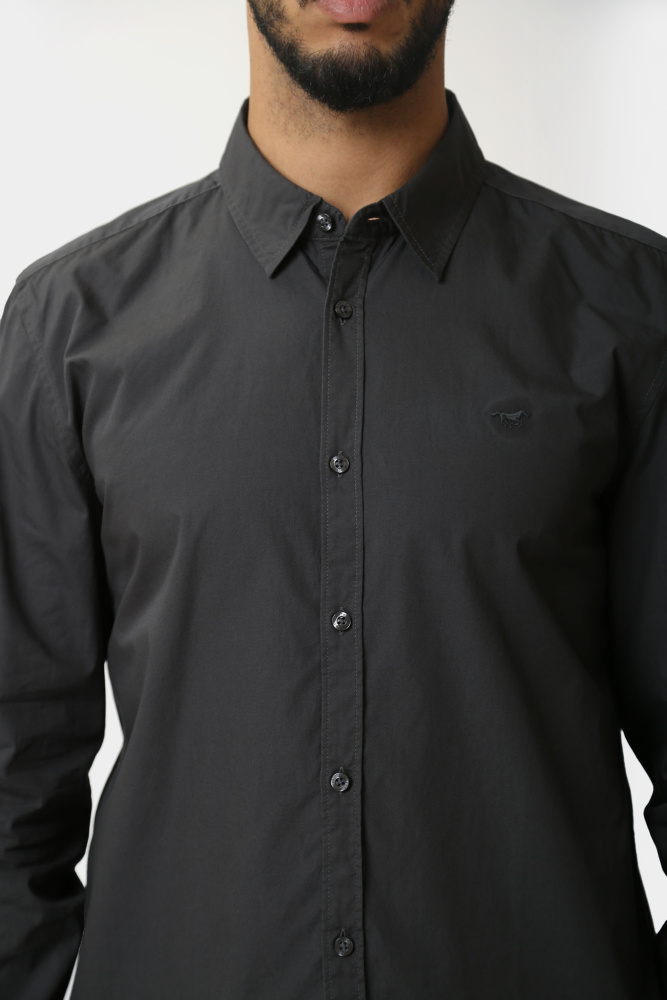 1015618 Рубашка с длинным рукавом Mustang Черный