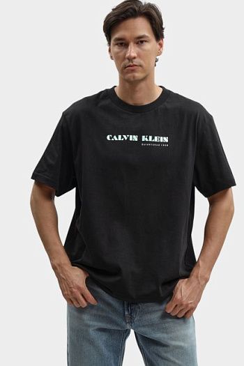 Футболка хлопковая черная Calvin Klein Jeans