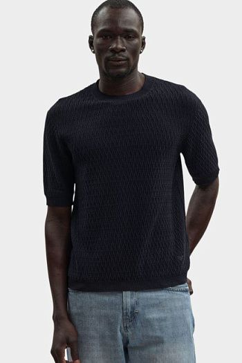 Футболка хлопковая черная Emporio Armani