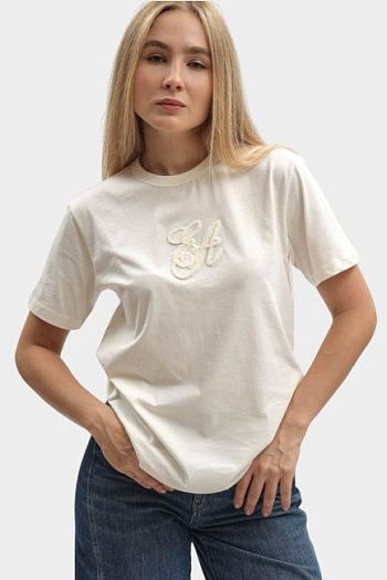 Футболка хлопковая молочная Emporio Armani