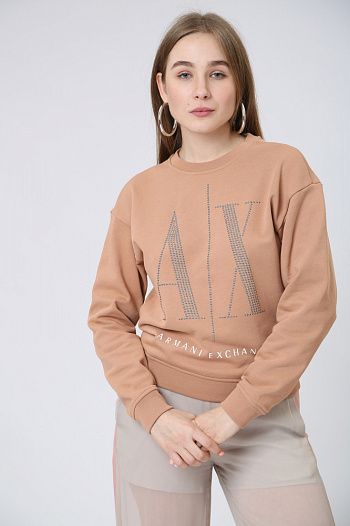 Свитшот хлопковый бежевый Armani Exchange